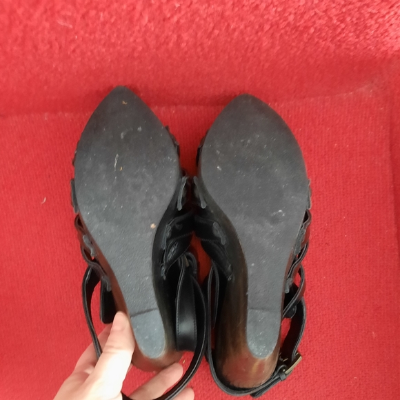 Zara, leather sandals, size 6.5, black color - Picture 5 of 5